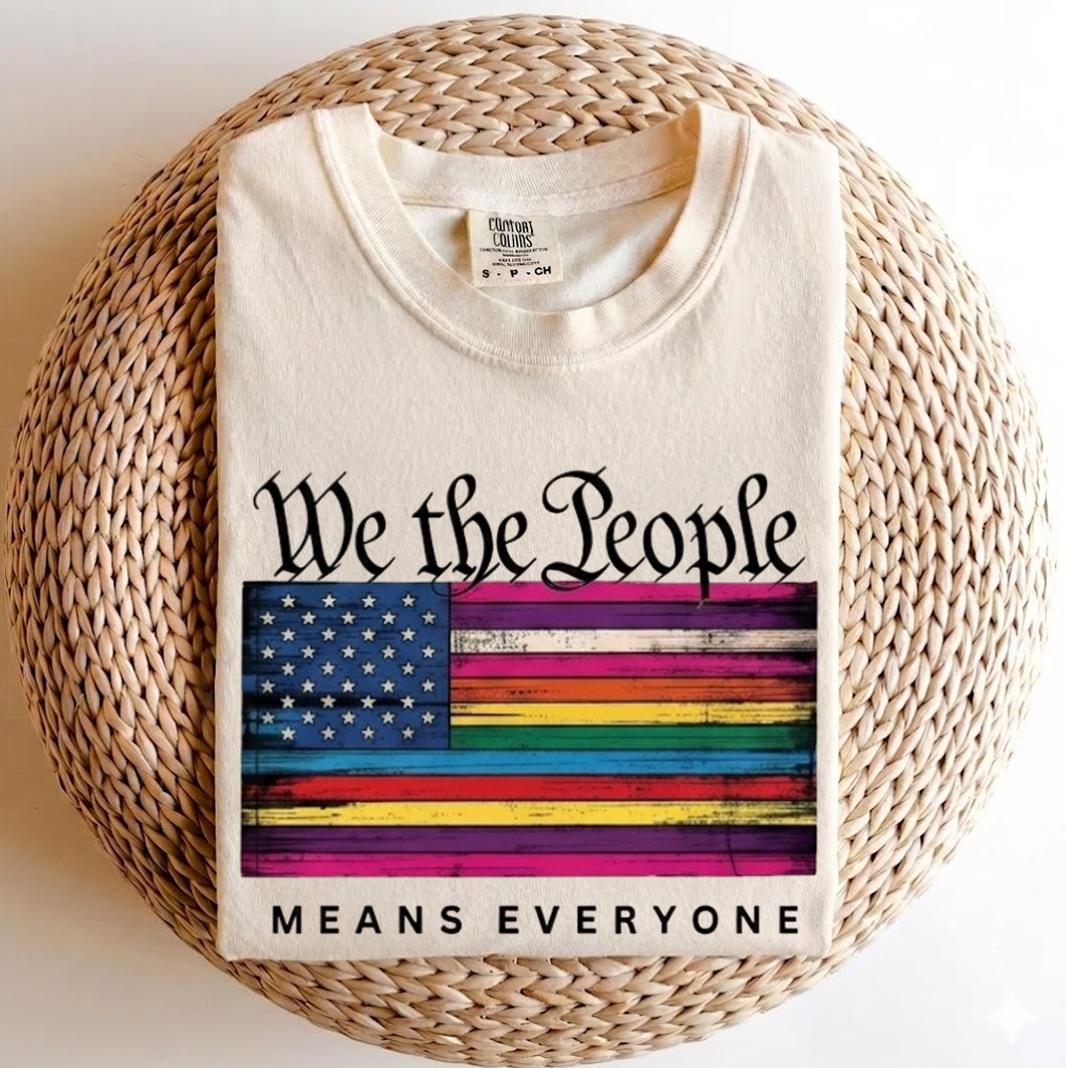 Comfort Colors We the People Pride T-shirt, Rainbow American Flag Tee, Support LGBTQ Apparel, Equality Top, Trans Right,