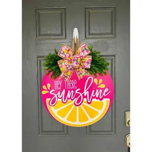 Summer Front Door Decor | Hey There Sunshine | Summer Wreath | Lemon | Summer Front Door Wreath | Summer Door Hanger | Summer Door Wreath | Summer Porch Decor | Summer Sign | Summer Decorations