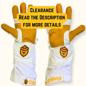 Clearance Heavy Duty Goat Skin Beekeeping Gloves White or Olive