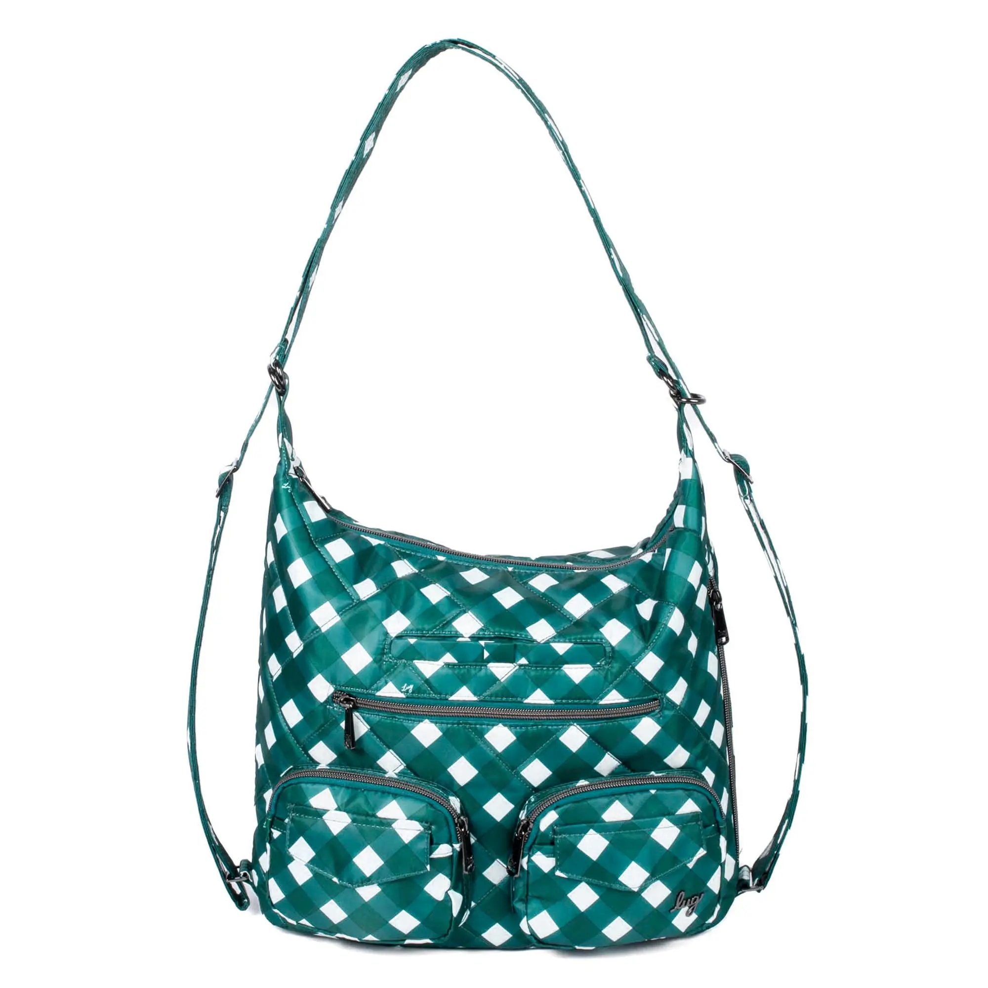 Lug Women's Zipliner 2 Convertible Hobo Backpack, Fashionable Casual Quilted Crossbody Backpack Purse, 100% Polyester Handbag Sling Shoulder Bag