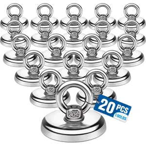 Magntic Hooks,100 lbs Havy Duty Rar arth Nodymium Magnts with Countrsunk Hol ybolt, Prfct for Hom, Kitchn, Workplac, Offic and Garag, 20 Packs