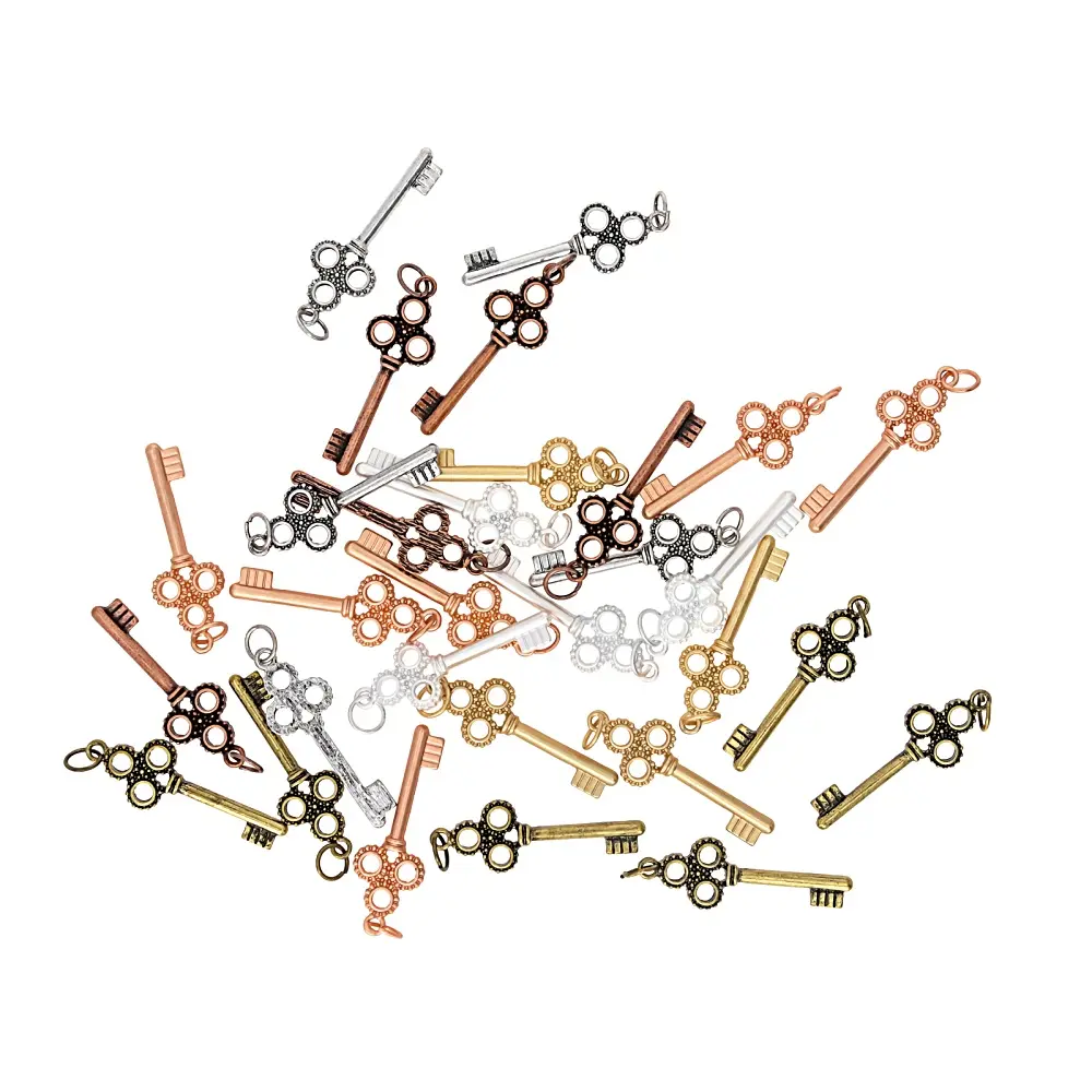 JTV Multicolor 33x10.5mm Casted Key Charm Set of 30 JTV Multicolor 33x10.5mm Casted Key Charm Set of 30