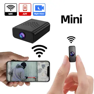 Mini WiFi smart camera, 1080P high-definition camera, night vision wireless security camera, 720P support for storage card IP camera USB voice, artificial intelligence human detection, office and car monitoring Installation Surveillance cameras for home