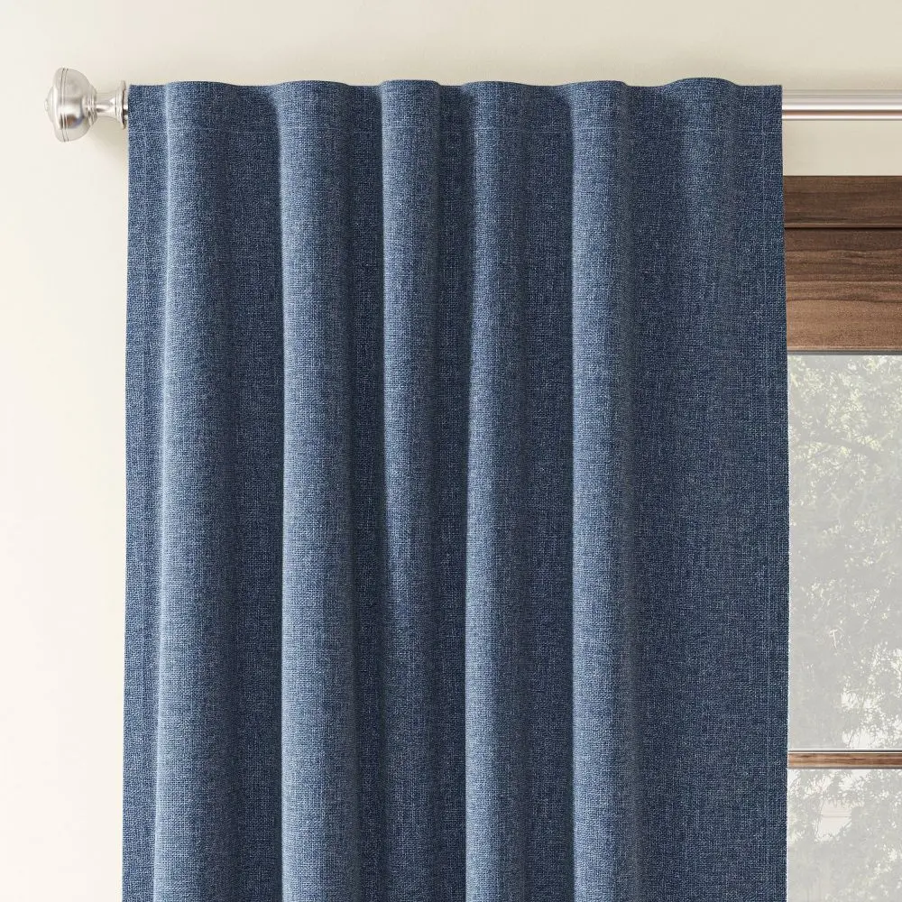 50"x84" Blackout Aruba Window Curtain Panel Blue Denim - Threshold: Recycled Polyester OEKO-TEX Certified Solid Drapes