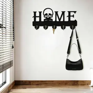 Key Holder, Wall-Mounted Key Rack (with Hooks) | Coat & Hat Hooks | Home Decor | Entryway Organizer | Suitable for Kitchen, Bedroom, Living Room, & Office | Mother's Day & Birthday Gift