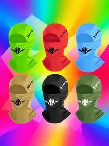 Letter & Wing Print Ski Mask, Unisex Woven Fabric Balaclava Gaiter Mask for All Seasons, Loose-Fit Design Ideal for Outdoor Sports & Gifts