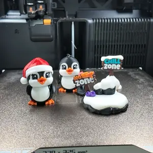 Two Penguins with shovel and two scenery additions