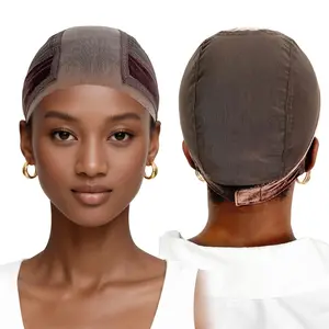 Wig Cap with Grip Band for Keeping Wigs in Place, More Full Cap-wide Transparent Lace for Lace Front Wigs,  Reusable & Lightweight,Non Slip Cap