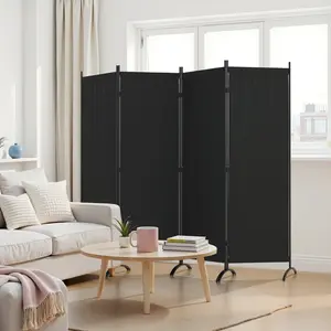 Room Divider 4 Panel Folding Screen Portable Wall with 5 Curved Metal Feet Partition Room Dividers，6FT Wall Divider for Office Divider, Bedroom，Dressing Room