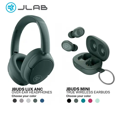 {Your Choice Bundle} JLab JBuds Lux ANC & Mini Gift Set, 1 set of Mini Earbuds + Active Noise Cancelling Headphones