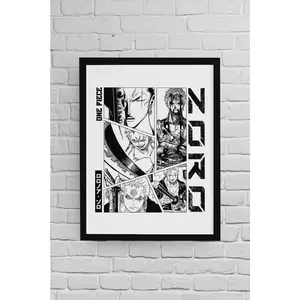 Roronoa Zoro One Piece Three Sword Style Anime Lover Gift Anime Wall Decor Manga Art Samurai Warrior Print Zoro Poster
