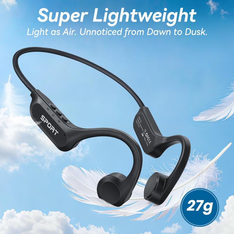 Viyawise B9 Bone Conduction Headphones Bluetooth 6.0 Open Ear Headphones with Mic, Premium Loud Sound 10Hrs Playtime Bluetooth Headphones, IPX6 Waterproof Sports Headset for Running, Cycling, Walking