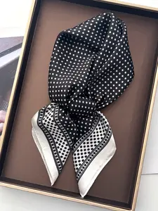 Women's Satin Square Scarf, Printed Bandana, Versatile Bag Accessory, Stylish Hair Wrap, Elegant Neck Shawl & Chic Headscarf, Reusable Bandana Scarf