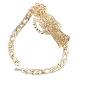 Bracelets Laminated Gold Santa Muerte Bracelet Charms