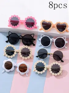 New Trendy Kids Glasses Set, Cute Flower Frame, Multiple Styles, Outdoor Versatile Wear, Beach Photo Fashion Eyewear