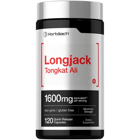 Horbäach Longjack Tongkat Ali for Men and Women 1600mg - 120 Capsules - Extract Supplement - Maximum Strength Pills - Non-GMO and Gluten Free