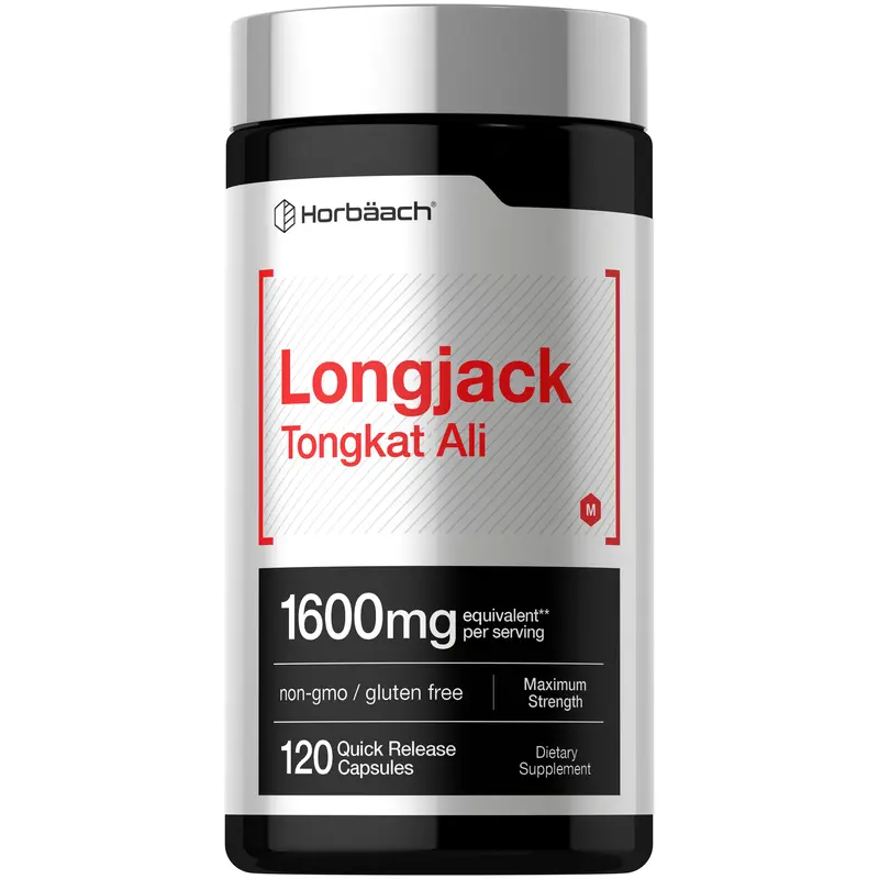 Horbäach Longjack Tongkat Ali for Men and Women 1600mg - 120 Capsules - Extract Supplement - Maximum Strength Pills - Non-GMO and Gluten Free