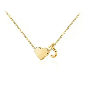 Heart Initial Necklace for Women Teen Girls - 18K Gold Plated Letter A-Z Pendant Necklace Dainty Heart Necklaces Tiny Initial Necklaces Birthday Gifts for Women Jewelry Gift for Her Christmas Gift