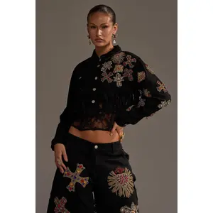 MAIN SQUEEZE CROPPED DENIM JACKET