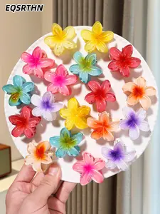 24 pcts Colorful Dopamine Atmosphere Hairpin, Bright Flower Hairpin Set-Sweet and Simple Large Flower Clip, Egg Shape Flower Clip for Summer Beach Style-Ideal Birthday Gift, Casual Fashion Hairpin