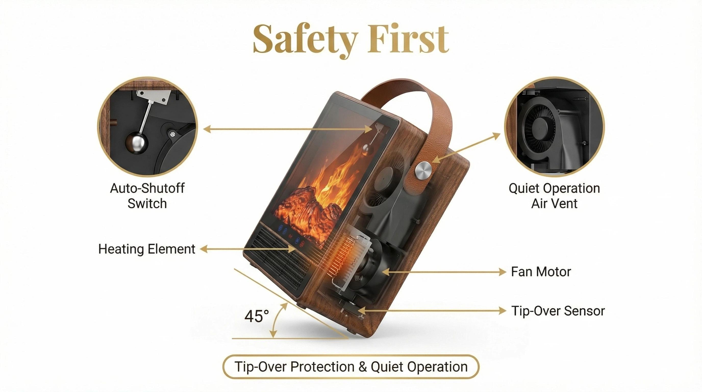 【Deal】[3s quick heating] - Portable Mini Space Heater, Electric Heater for Home with Thermostat, 1-12H Timer, Eco Mode and Fan Mode, 1500W PTC Ceramic Fast Safety Energy Efficient Heater for Office Bedroom