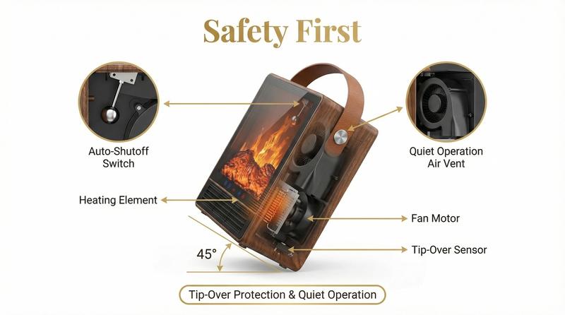 【Deal】[3s quick heating] - Portable Mini Space Heater, Electric Heater for Home with Thermostat, 1-12H Timer, Eco Mode and Fan Mode, 1500W PTC Ceramic Fast Safety Energy Efficient Heater for Office Bedroom