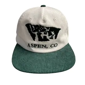 Aspen CO Vintage Design Baseball Cap with Embroidery and Adjustable Corduroy Snapback