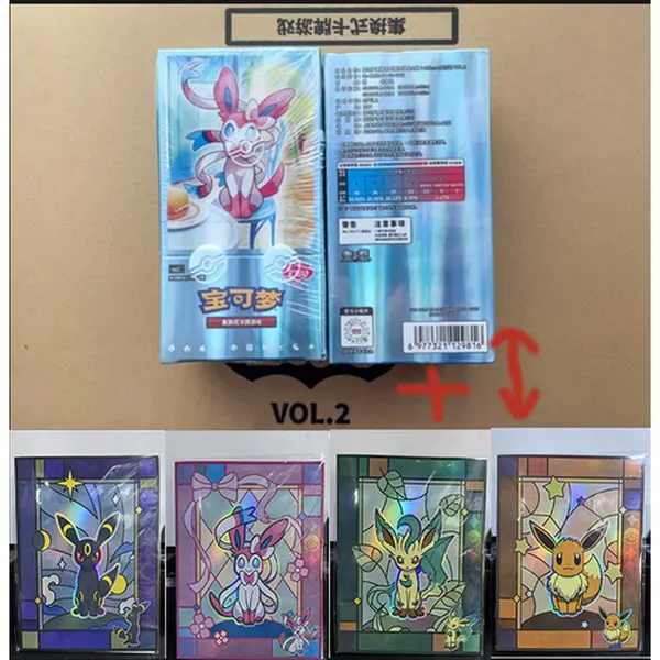 Pokemon TCG Chinese Card Vol.2 Gem Pack Eevee Booster Box+Card Binder
