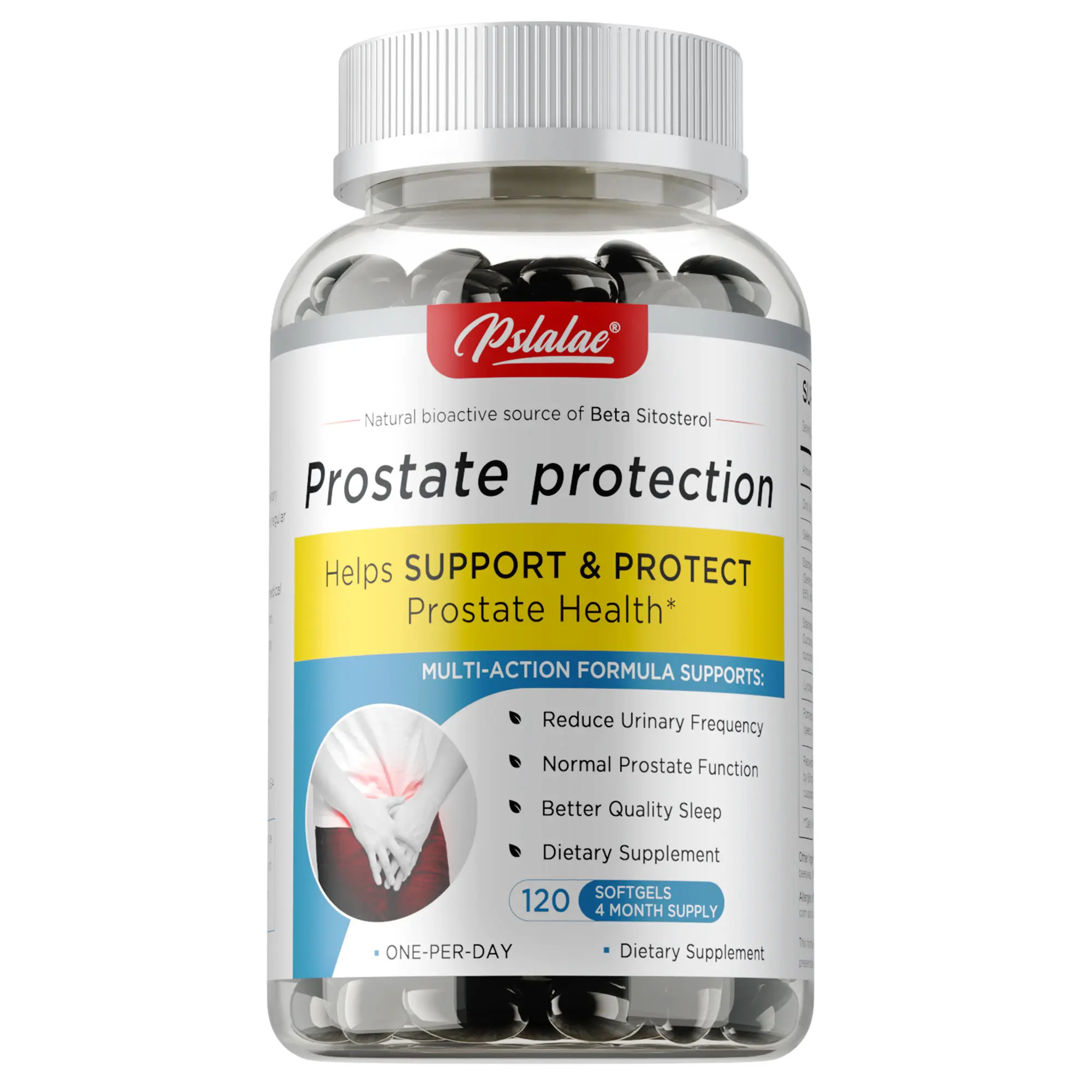 Pslalae Prostate Health Softgels—a dietary supplement formulated with natural ingredients such as saw palmetto and lycopene—are available in 60-count and 120-count packs and are designed to support prostate health.