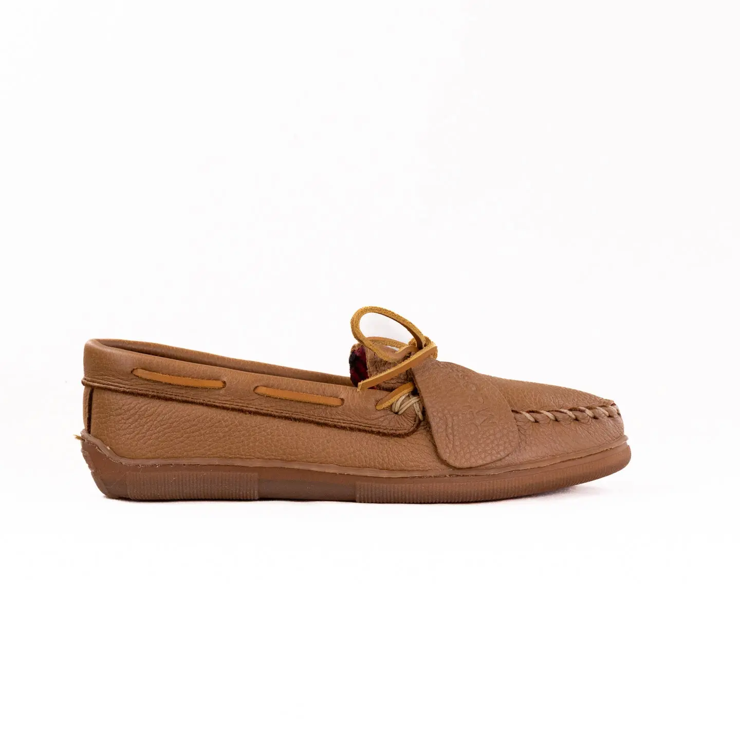 Minnetonka Moosehide Fleece Moc (Men's) - Natural Leather