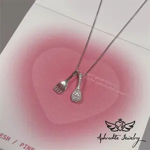 "Eat Together "Soup spoon Fork Necklace Creative personality collarbone chain girlfriend gift