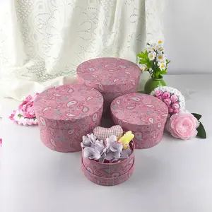 4 Piece Paisley Pattern Nested Gift Box Set Oval Gift Packaging with Lid Ideal for Birthdays Christmas Mother's Day Graduation Anniversaries and Home Bedroom Living Room Organization