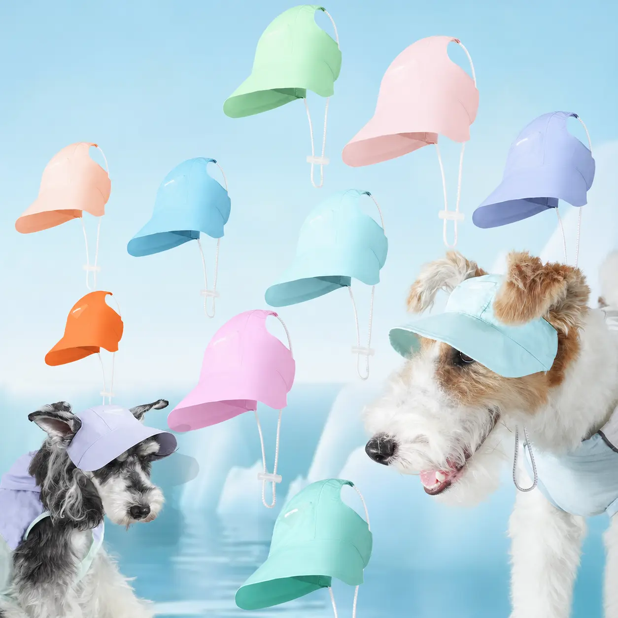 Dog Sun Protection Hat - Polyester, Lightweight, Thin, Adjustable, Multi-Size Cooling Cap for Small/Medium/Large Dogs, Outdoor Play Ready Spring & Summer Pet Sports Accessory Outside, No
