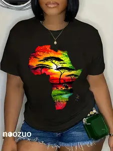 100% Cotton Africa Majestic Safari Animals In Sizzling Continent T-Shirt
