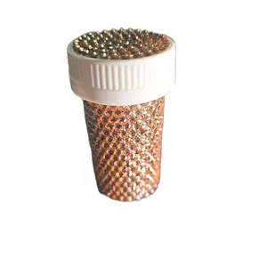 champagne bedazzled pill bottle