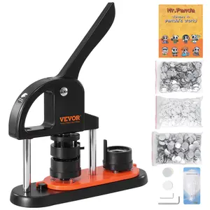 VEVOR Button Maker, 1.25 inch/32mm Pin Maker with 500pcs Button Parts, Ergonomic Arc Handle Punch Press Kit, Button Maker Machine with Panda Magic Book, For Children DIY Gifts and Christmas