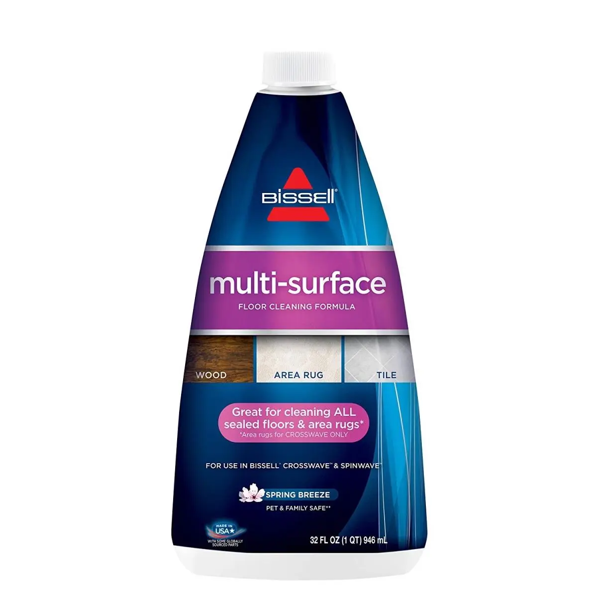 Bissell 1789 32Z Household All-Purpose Non-Toxic Multi-Surface Floor Cleaner - 32 oz, Great for Sealed Floors & Area Rugs, Maintains Freshness, Pack of 4