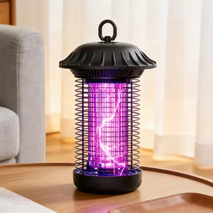 Buzbug 360° Mosquito Killer Plug-in Outdoor Bug Zapper UV-LED Energy Saving & Dual Band Attraction, 5.6 ft Power Cord, Carbon Steel Grid High-Voltage Shock Covers 1/2 Acre Outdoors, Removable Tray with Brush, Up to 50000 Hrs Lifespan Lamp