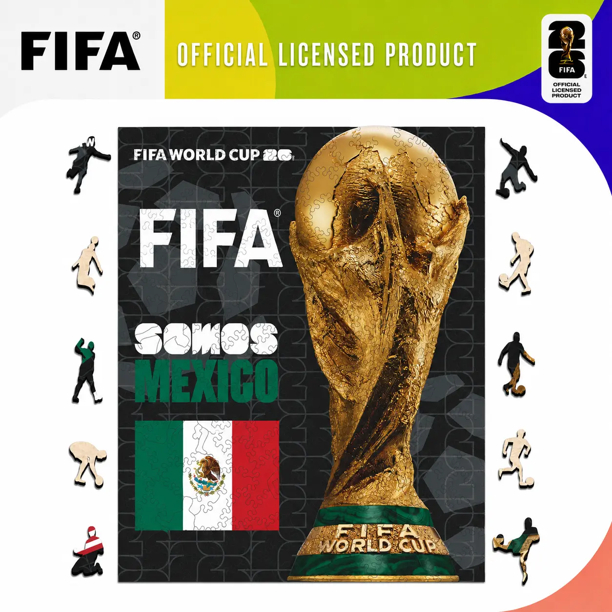 FIFA World Cup 2026 Mexico Poster Puzzle, Officially Licensed Trophy Wooden Puzzles for Adults, 200 Pieces Jigsaw Puzzle Gifts for Soccer Fans, Football Home Office Memorabilia,9.5 x 11.8 Inch campingessentials