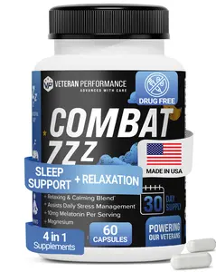 Veteran Performance Combat ZZZ Natural Sleep Aid with Melatonin L-Theanine Vitamin B6 GABA & Magnesium for Adults 60 Capsules Healthcare Supplement