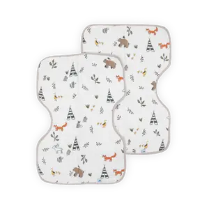 Cotton Muslin Burp Cloth 2 Pack - Forest Friends