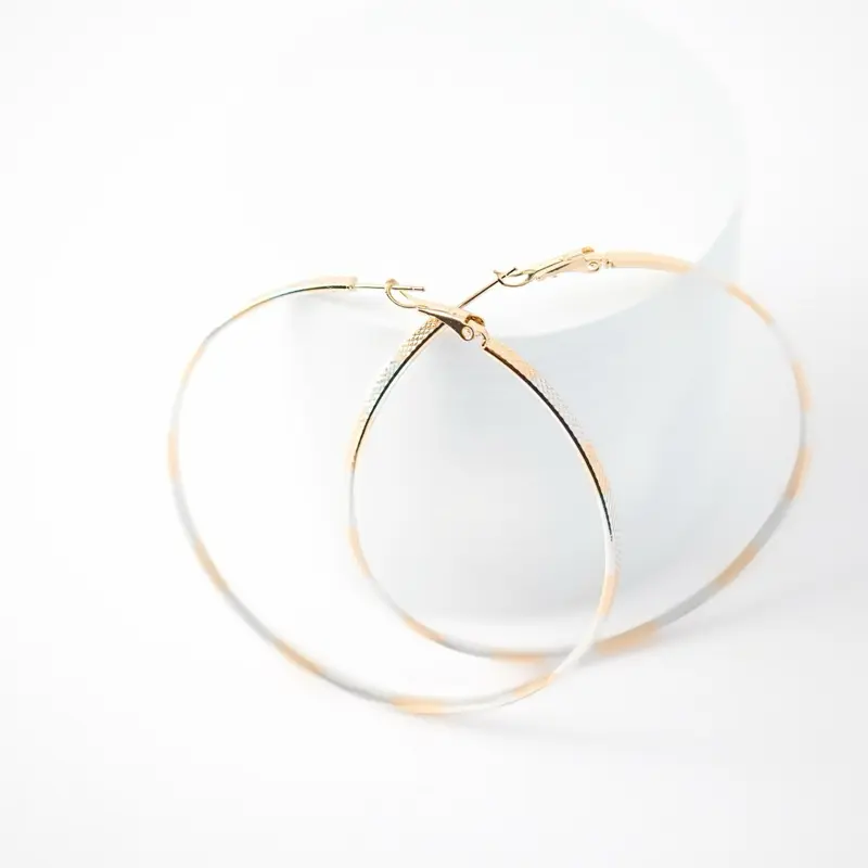 Large Round Hoop Earrings for Women, 7cm 2-Color Hoop Jewelry with a 3mm Thick Laminated Finish for Casual and Elegant Outfits, 7X7cm, For Females, Round Hoops