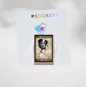 Vintage Books and Music Lover Magsafe Phone Grip - Magnetic Pop Socket & Kickstand - Bookish Gift for Her