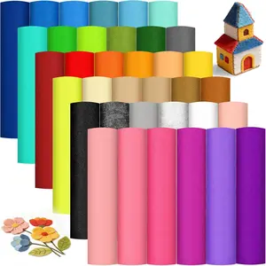 36 Rolls Felt Fabric Sheets for Crafts 8"x35" Bundle Large Stiff Felt Sheets 1mm Thick Soft Felt Fabric Sheet 36 Assorted Colors Felt Pack for Crafters DIY Craft Sewing Squares Nonwoven Patchwork