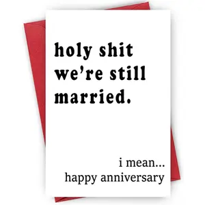 Humorous Anniversary Greeting Card with Envelope, 1/3/50pcs Wedding Anniversary Card, Perfect for Wedding Anniversaries, Valentine's Day, and Small Business