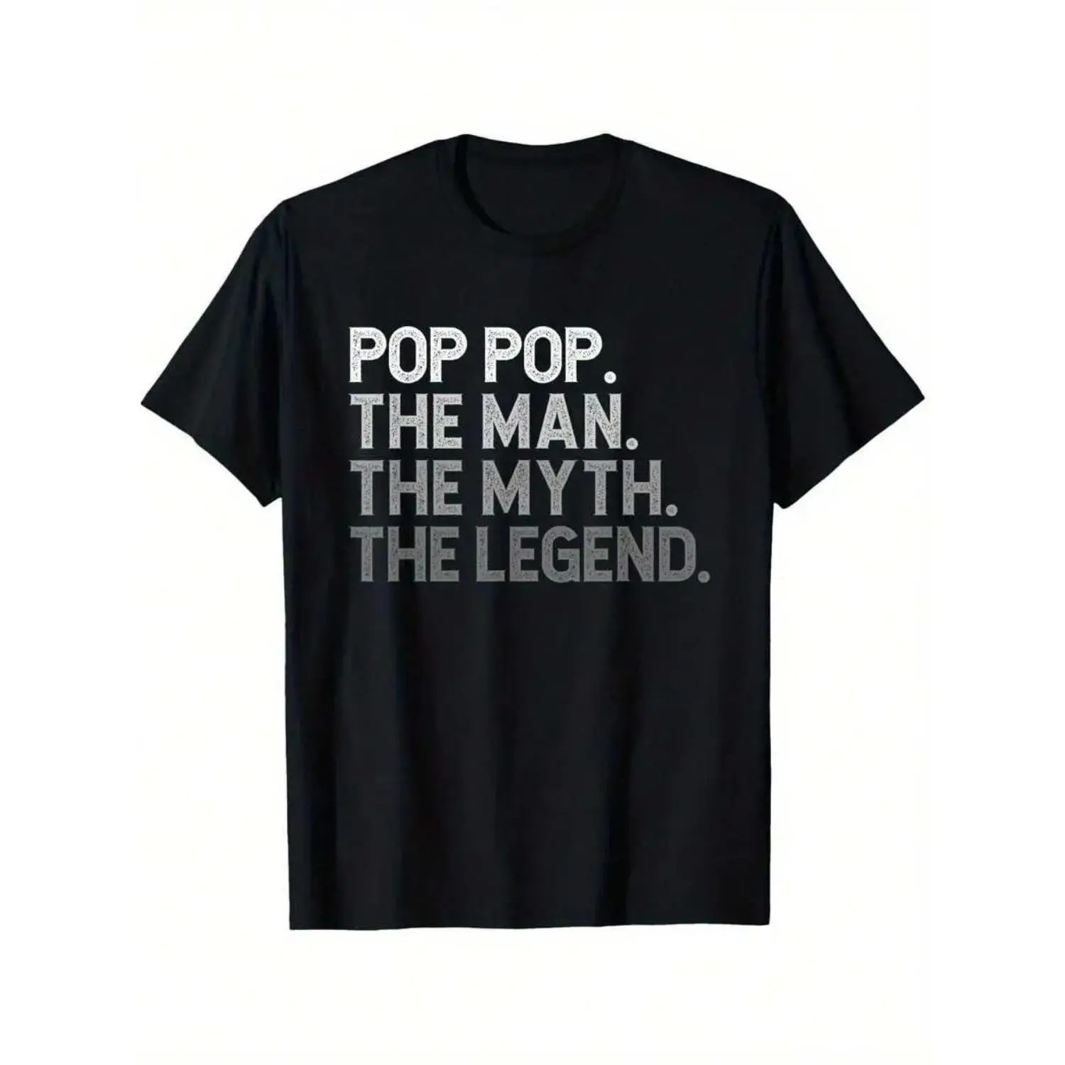 Women's Casual Short-Sleeve Round Neck Cotton T-Shirt, Humorous Father's Day Streetwear with Iconic Pop Pop Title & Legends Motif, Black, S-XXXL Top