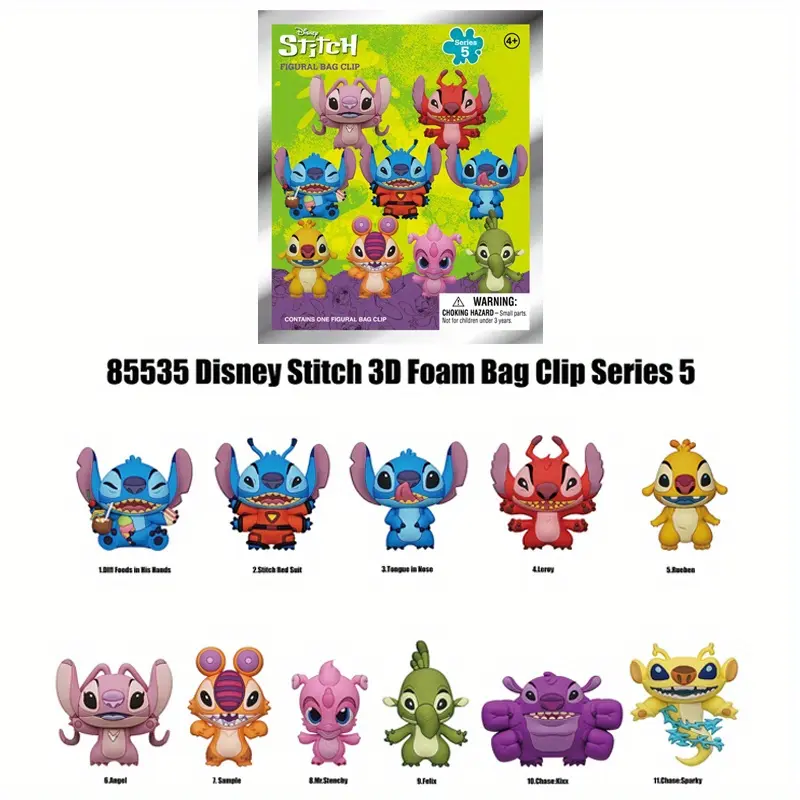 Disney Officially Licensed Stitch Series Mysterious Bind Bag Clip Keychain, Perfect Gift for Mom Dad Boyfriend, Fun Valentine's Day Present