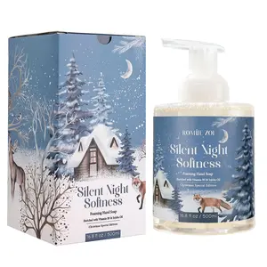 ROMIIE ZOI Christmas Foaming Hand Soap with Gift Box- Silent Night Softness, Infused with Fresh Cut Spruce Branches- 500ml/ 16.8oz Essence Jojoba