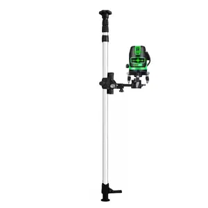 Professional Telescoping Pole for Laser Level, Stainless Steel with Non-Slip Foot Pedal、 360° Swivel Head with Adjustable Grip, Universal Fit for Layout Measuring Tools, Portable Support Rod