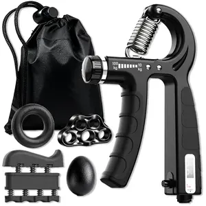 5-in-1 Professional Hand Strengthener Kit - Athlete-Grade Adjustable Gripper, Finger Exerciser, Stress Ball for Forearm Training, Gift for Boyfriend